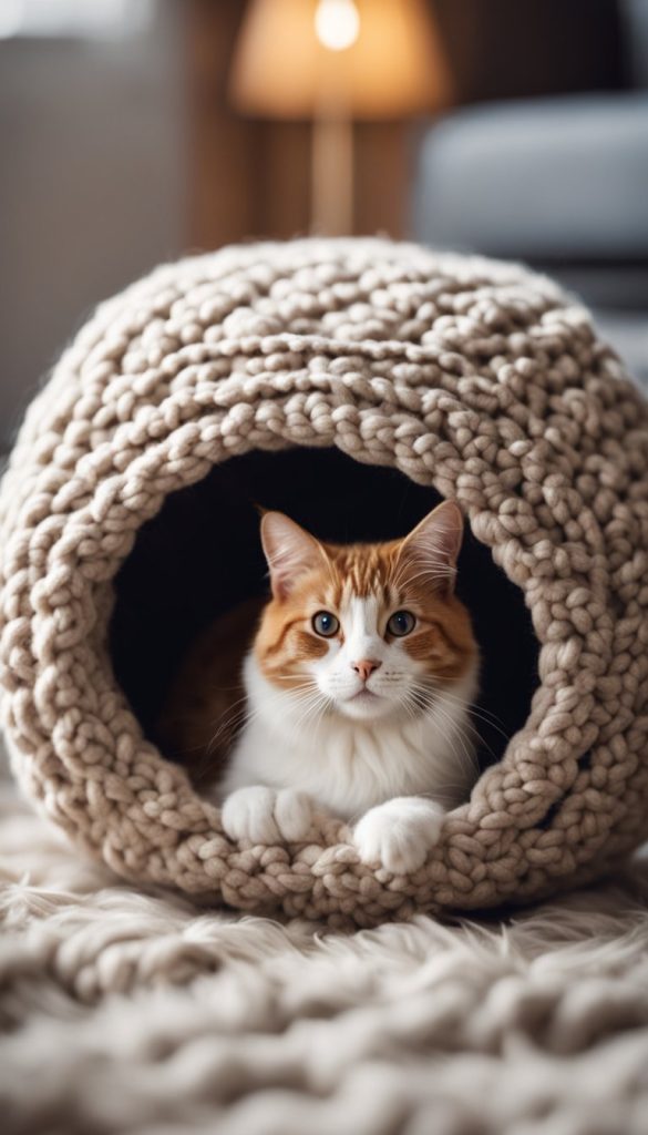 Crochet Cat Cave bed