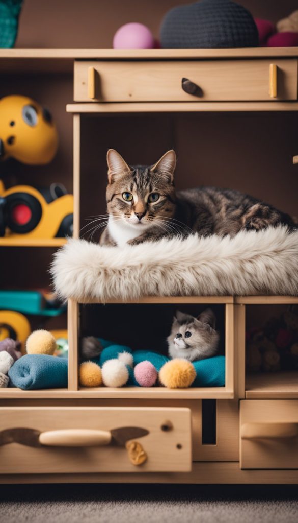 Drawer bed for a cat