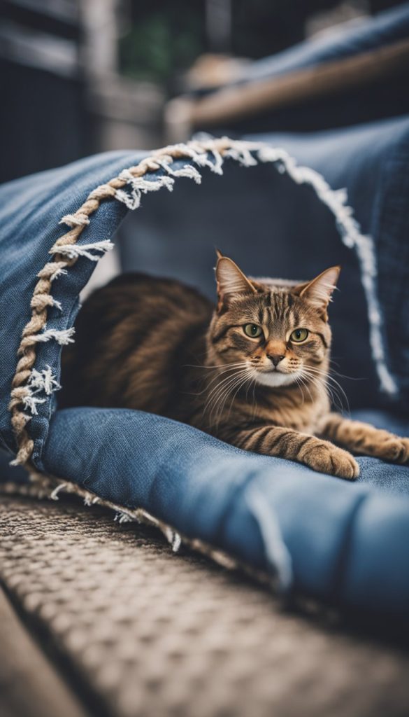 Pet Bed From Old Jeans