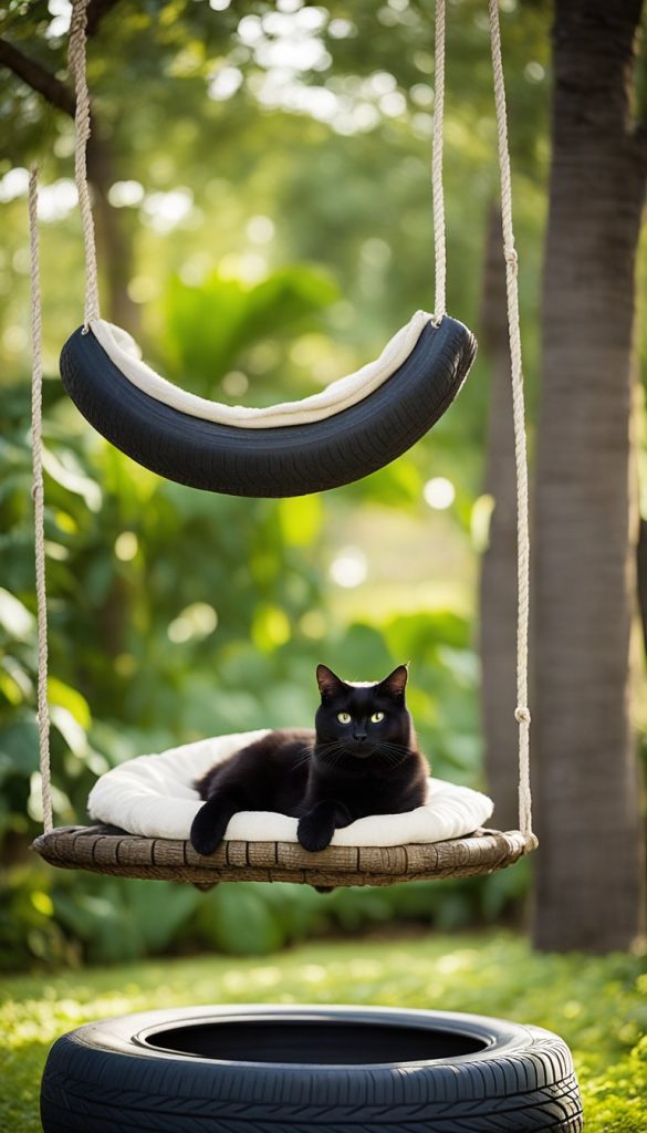 Tire swing bed for cat
