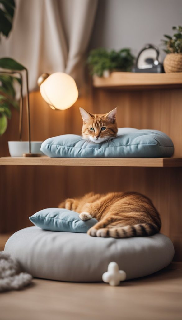 Floating shelf bed for cat