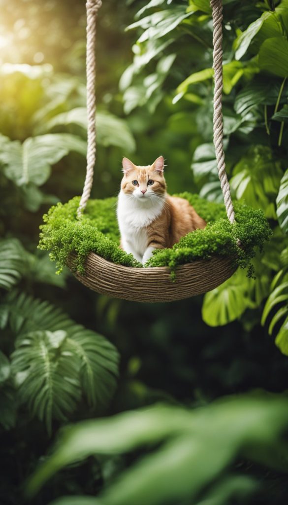 hanging plant bed for cat