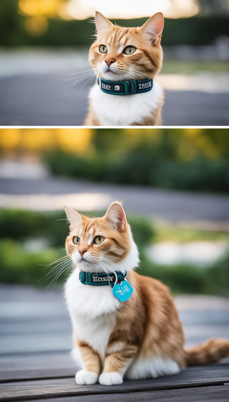 A personalized DIY cat collar with a braided rope design, featuring a customizable name tag