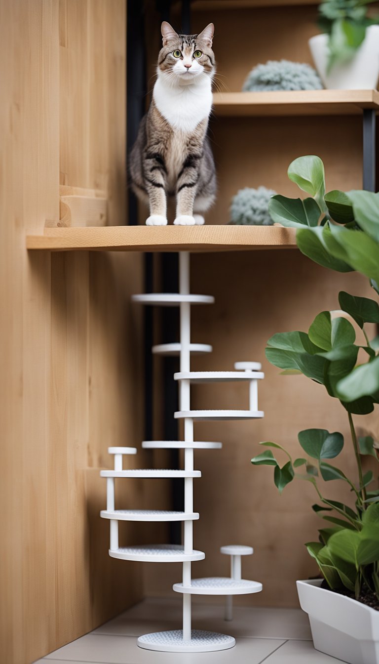 A set of 21 DIY cat stairs, known as KittyScramble Ladder, provides older cats with a safe and accessible way to climb and explore their environment