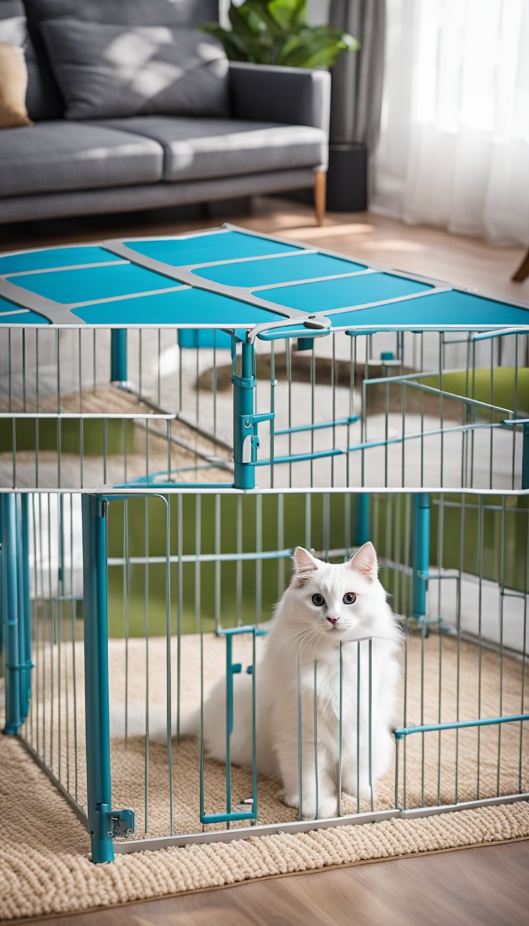 A spacious, sturdy pet playpen with 9 panels, featuring a DIY design for easy assembly. Perfect for containing and entertaining cats during exercise and playtime