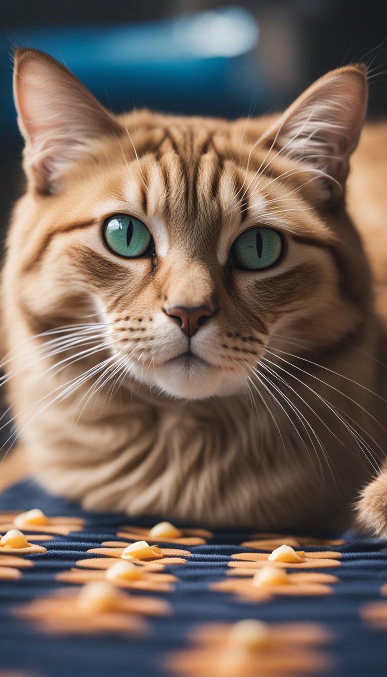 A cat lies on a Cooling Gel Mat by Pet Fit For Life, surrounded by 13 DIY cat cooling mats